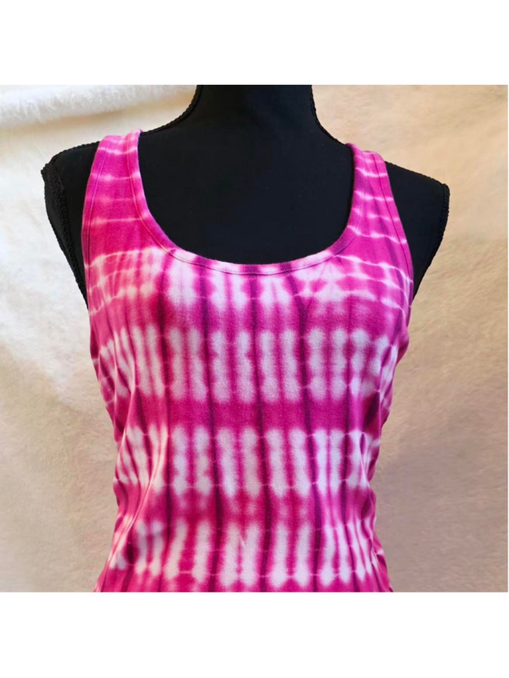Vintage Michael Kors Pink & White Tie-Dye Racerback Tank